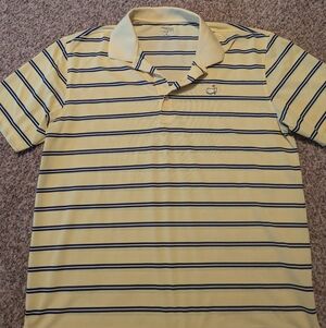 Masters Yellow and Navy Striped Polo Shirt